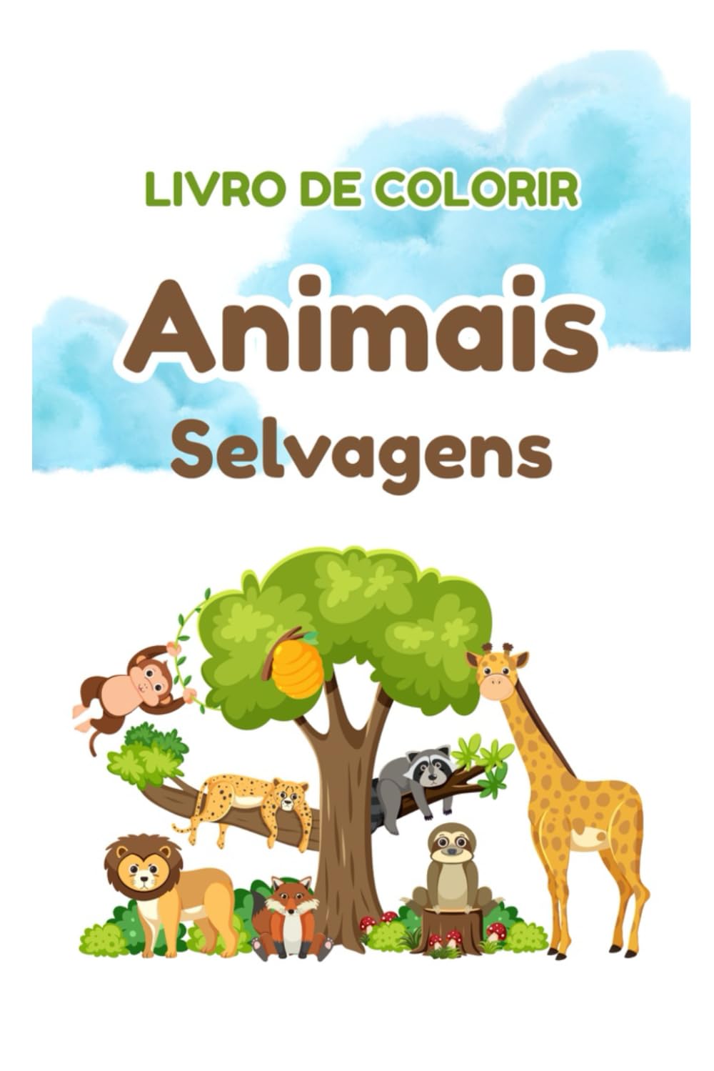 Livro para colorir - Animais Selvagens: Diversão Criativa para Crianças de 3 a 8 anos!