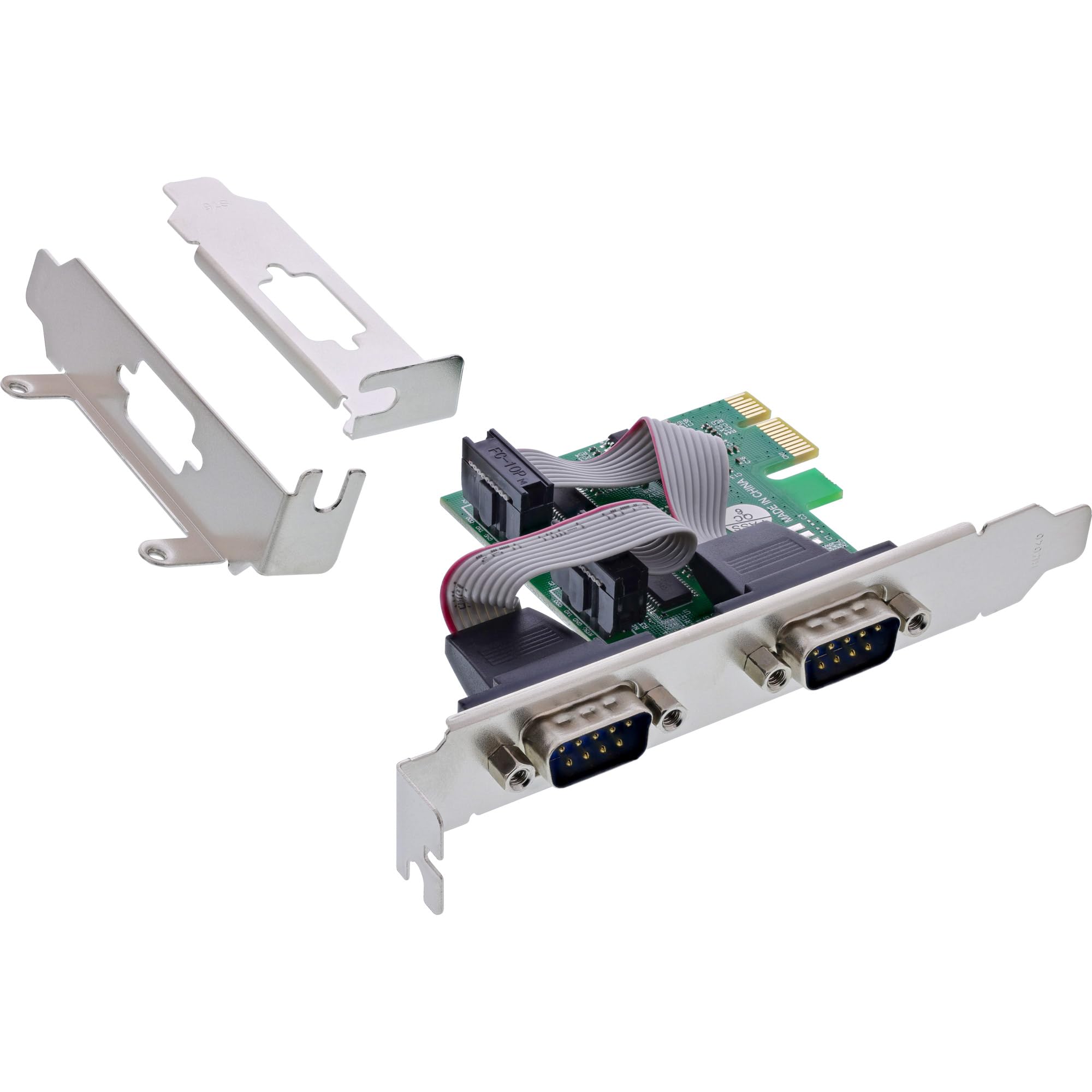 InLine PCIe 76619D AX99100 - Tarjeta de Interfaz (2 Puertos Serie RS-232, Puerto COM, Perfil bajo, para Windows y Linux)
