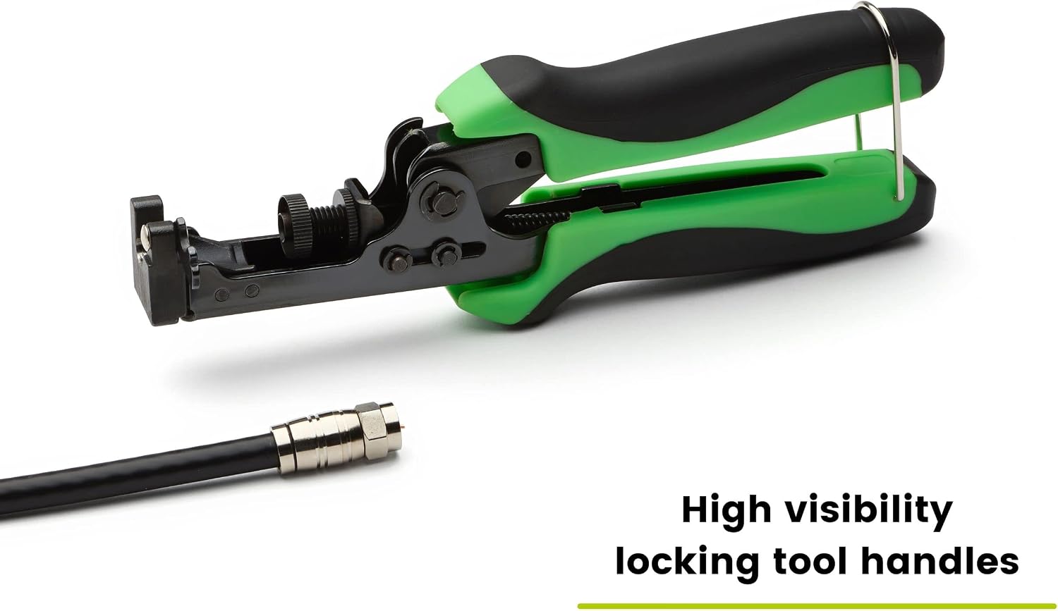 trueCABLE F Connector Compression Tool, Adjustable for RG6, RG 6 Quad Shield, & RG59 F-Connectors, Coax Cable Crimper