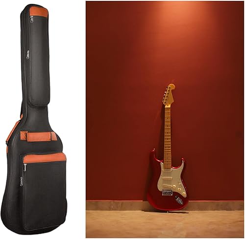 Miniatura 6 de Bolsa de guitarra eléctrica, mochila con correas ajustables para el hombro, funda gruesa acolchada para guitarra, funda de viaje ligera para bajo