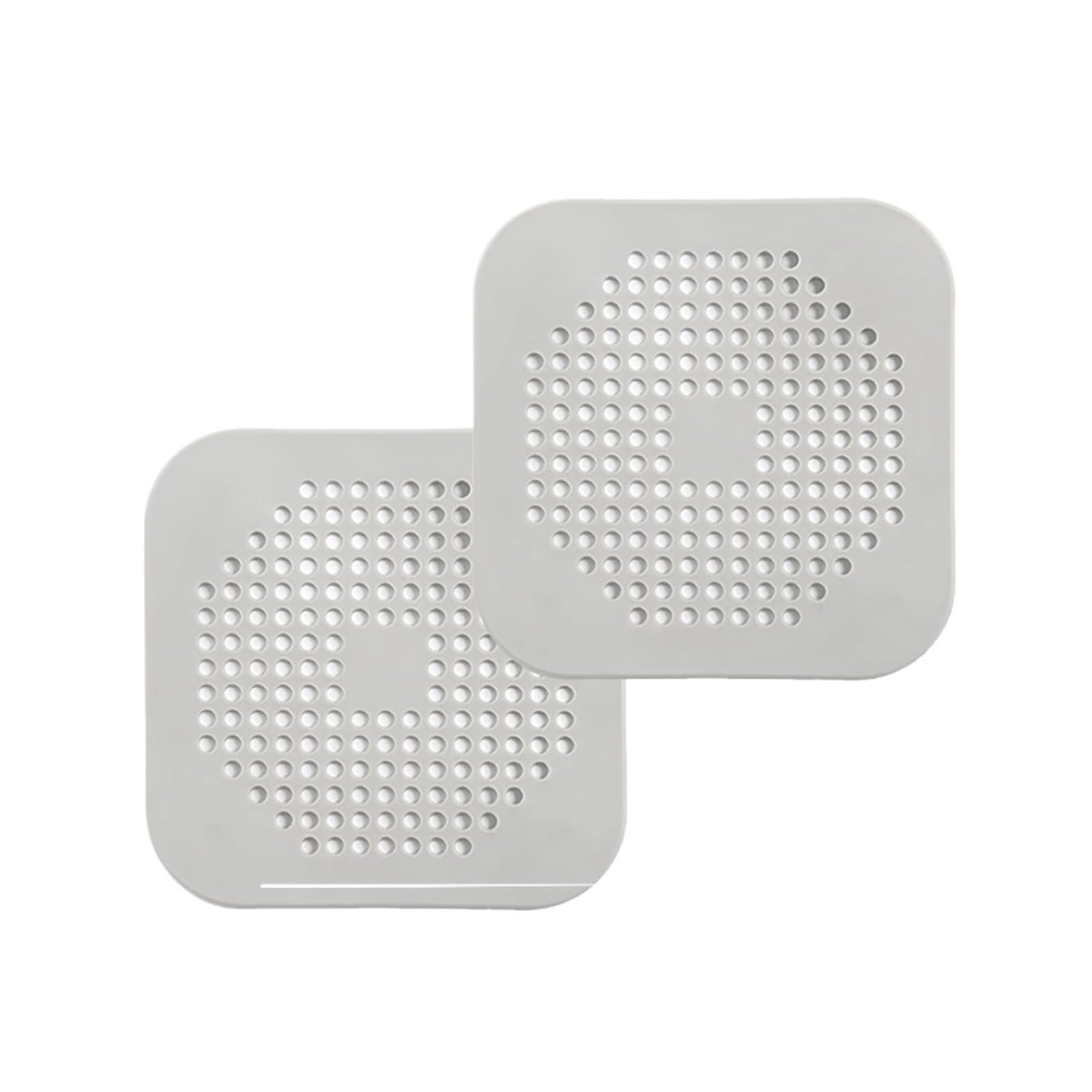 8pcs Shower Drain Cover Hair Catcher Flat Silicone Stopper for Bathroom Kitchen Sink Bathtub Strainer TPR Protector For Kitchen(Grey)