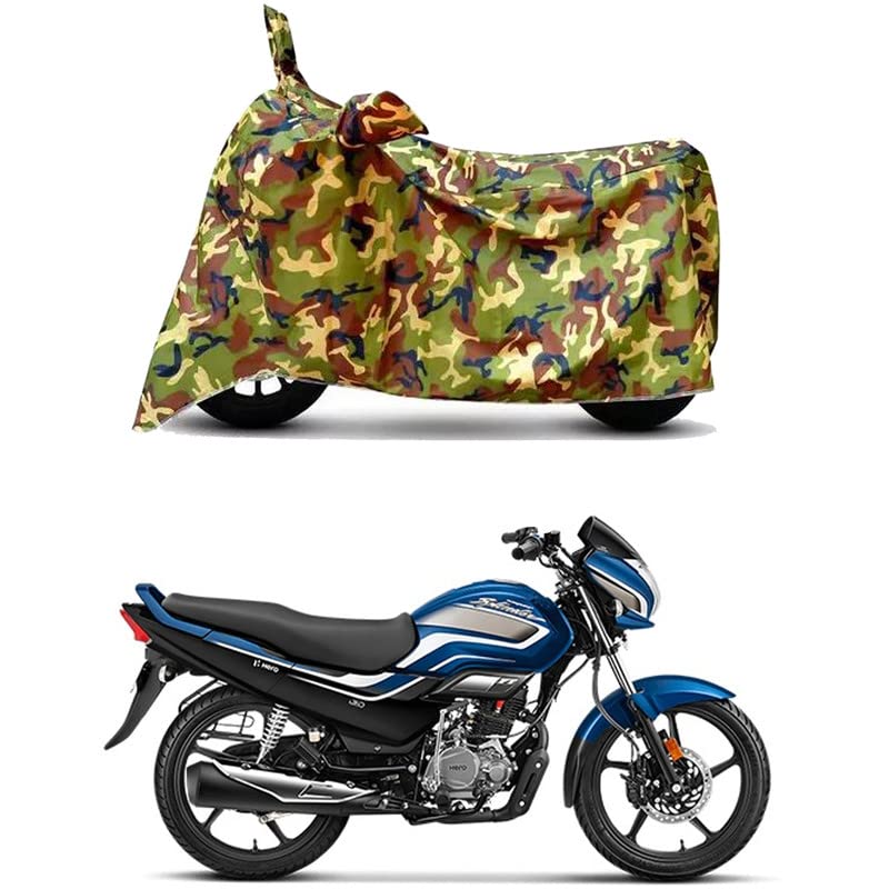 Image of Waterproof 100% PVC Coated Bike Scooty Two Wheeler Body Cover Compatible for Hero Super Splendor Disc /UV-Rays /Heat Protection /Birds Dropping /Scratchproof /Dust Proof /All [6X6 Jungle Print]