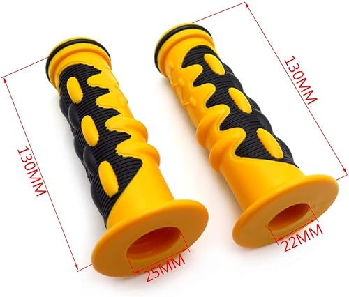 Miniatura 8 de HTTMT XH4089- (Izquierda 78" Derecha1") Universal Amarillo Puños de motocicleta de calavera compatibles con lado izquierdo 0.866 in (78"), lado
