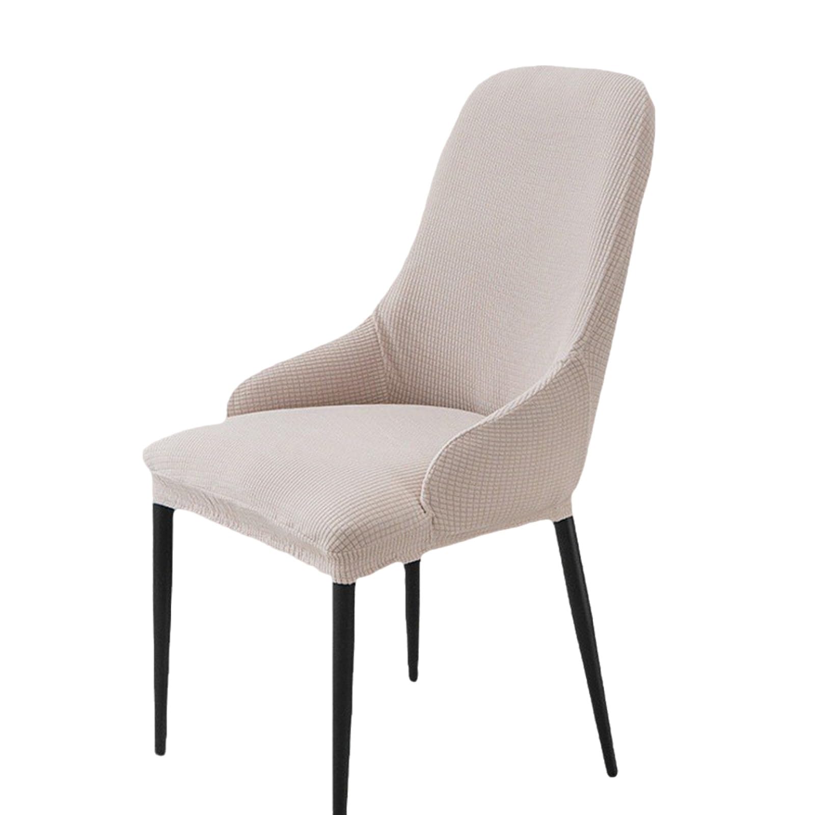Housses chaise à dossier haut lavables avec fixation élastique lot de 6 kaki clair