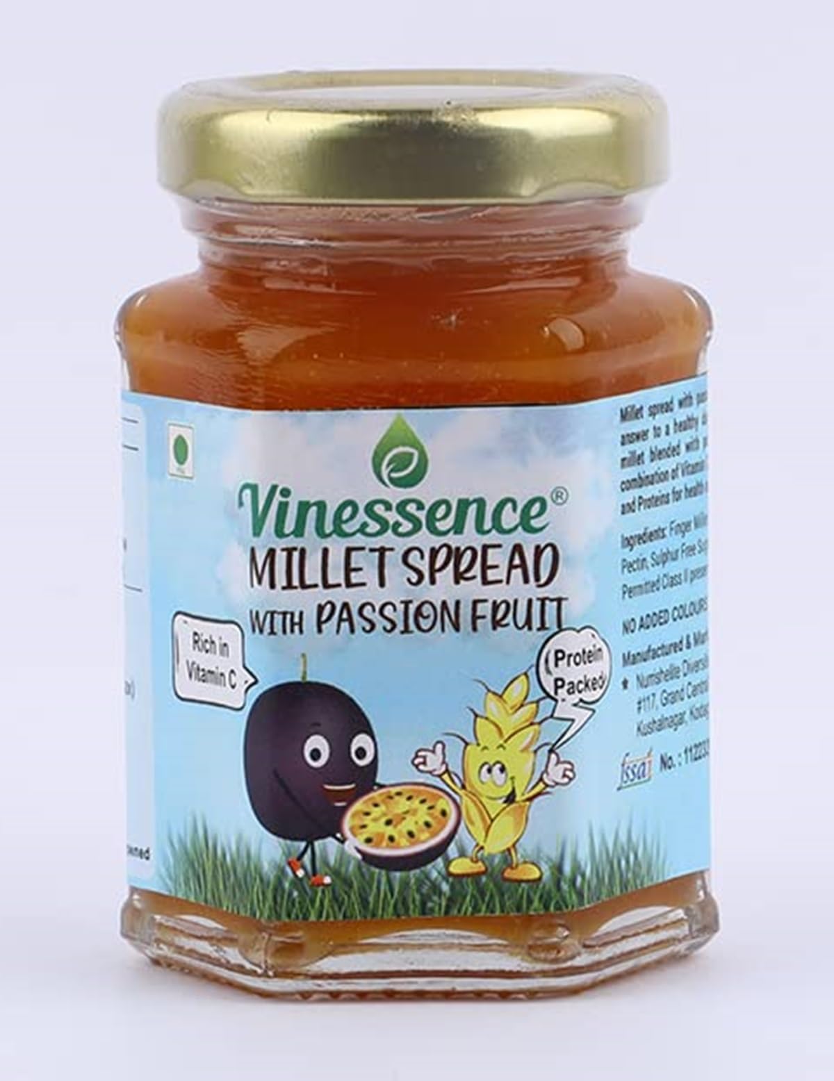 Vinessence Millet passion fruit spread with antioxidants and vitamin C, iron, potassium and proteins(100g)