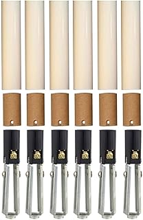 Creative Hobbies Chandelier Lighting Fixture Socket Kit, Adjustable Height Candelabra E-12 Sockets with Cardboard Insulators and 4-Inch Tall Cream Plastic Candle Cover Sleeves, Set of 6