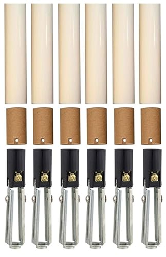 Miniatura 7 de Creative Hobbies 10026 - Candelabro E-12 de altura ajustable de 3.75 a 5 pulgadas con aislante de cartón y 18 IP roscado Hickey, 75W-125V, paquete