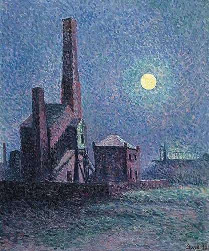 Tableau Toile Usine au clair de lune Maximilien Luce 60x90cm