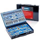 HIGHFIRE 86 pcs Tap and Die Set, SAE and Metric Standard, Large Tap and Die Set with Hex Shape, Titanium...