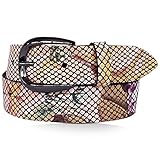 echtes Rindleder Vanzetti Mädchengürtel, Leder, Blumenprint, Breite: 3 cm, 60 cm