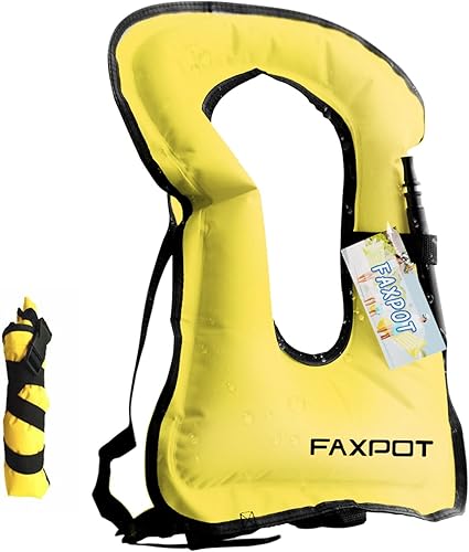 Miniatura 9 de Snorkel Vest, Adults Portable Kayaking Buoyancy Inflatable Swim Vest Jackets, Diving Surfing Adjustable Snorkeling Vest Swimming Jacket for Outdoor