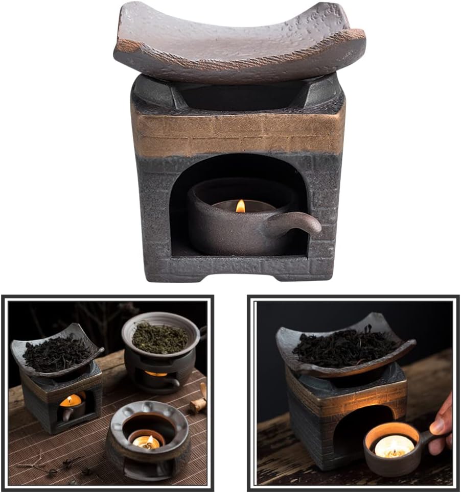 Zerodeko 1set Retro Ceramic Teapot Warmer Elegant Tea Tool for Home Office Compact Design for Easy Storage for Loose Leaf Tea and Daily Use