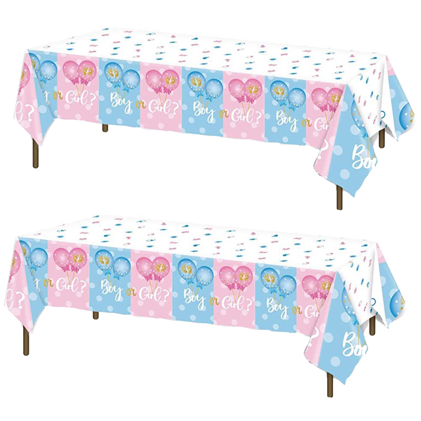 Oudain Tovaglie Rotonde In Plastica Usa E Getta 213 Cm – 12 Pezzi, Bianco E Celeste, Per Feste E Matrimoni - 6