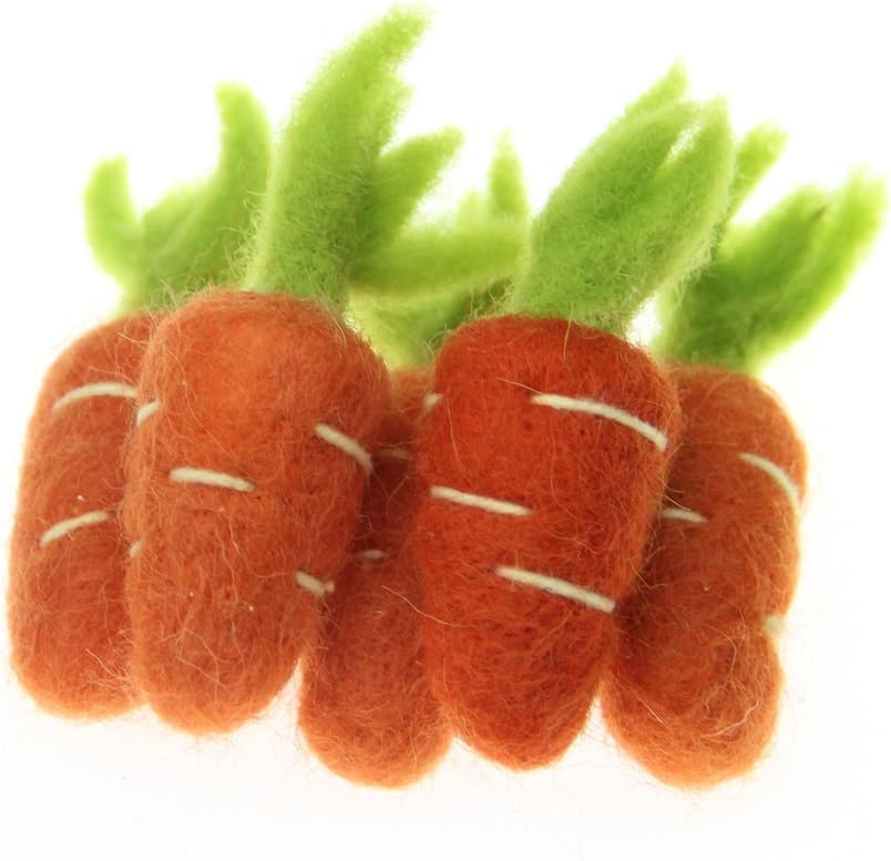 Handmade Easter Ornament Wool Felt Carrots Bunny (9cm Carrot) image 2