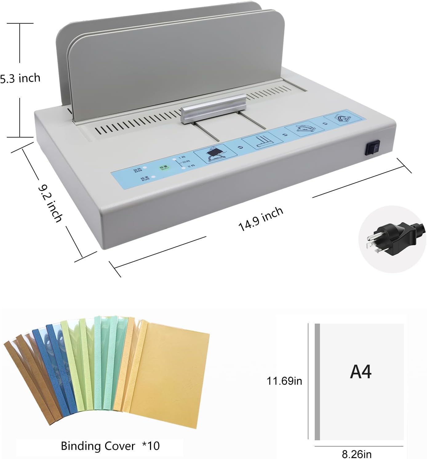 Thermal Binding Machine Book Binder Machine Book Binding Kit 500 Sheets Capacity Thermal Binder A3/A4/A5 Document with Glue Strips Cover 110V Hot Melt Machine Heat Binder Contract Document Invoice