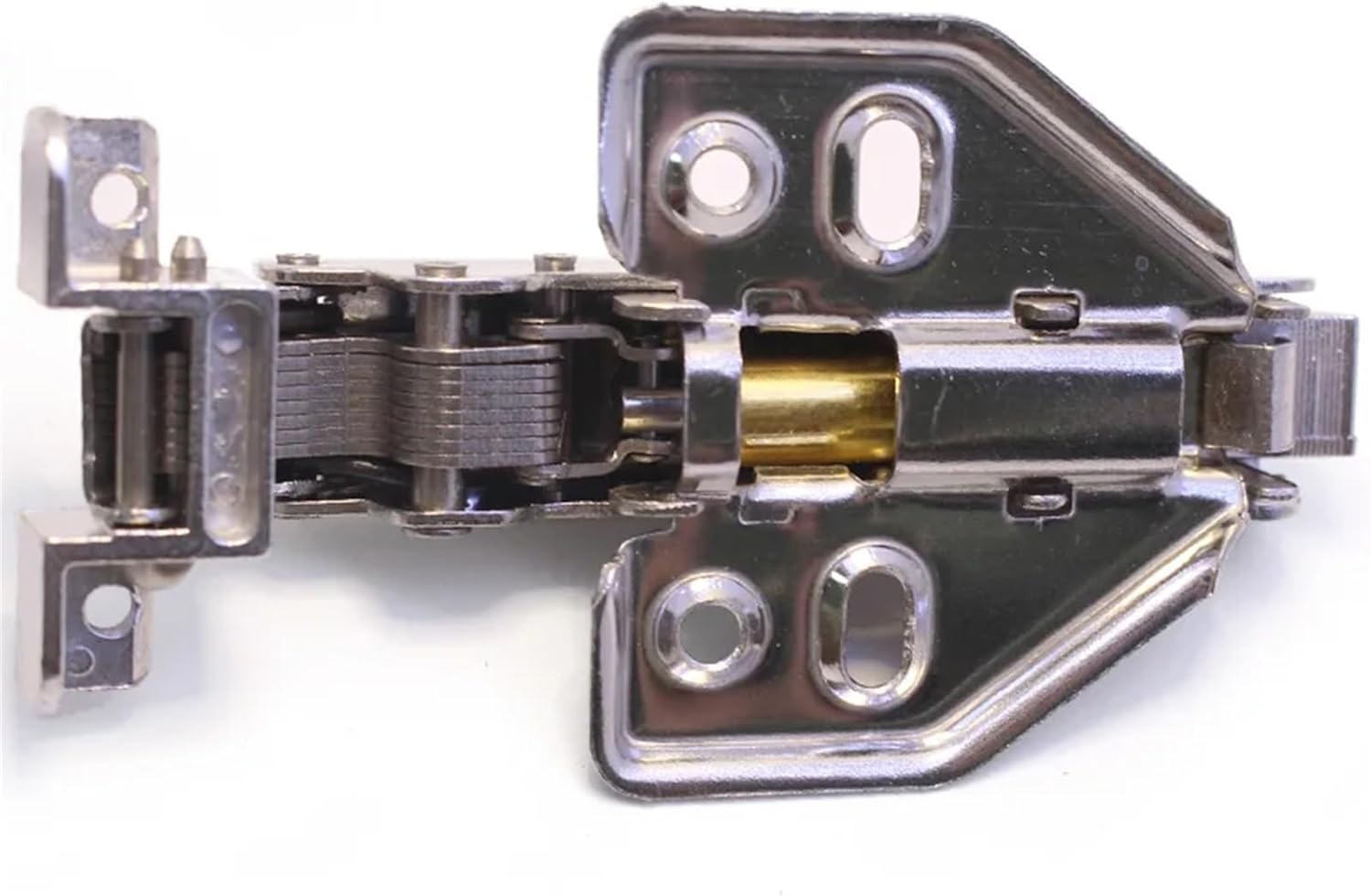 Aluminum Metal Frame Hinge Bathroom Kitchen Wine Cupboard Shoe Cabinet Wardrobe Bookcase Display Furniture Glass Door Hinges 1Pcs(Silver Full Overlay)