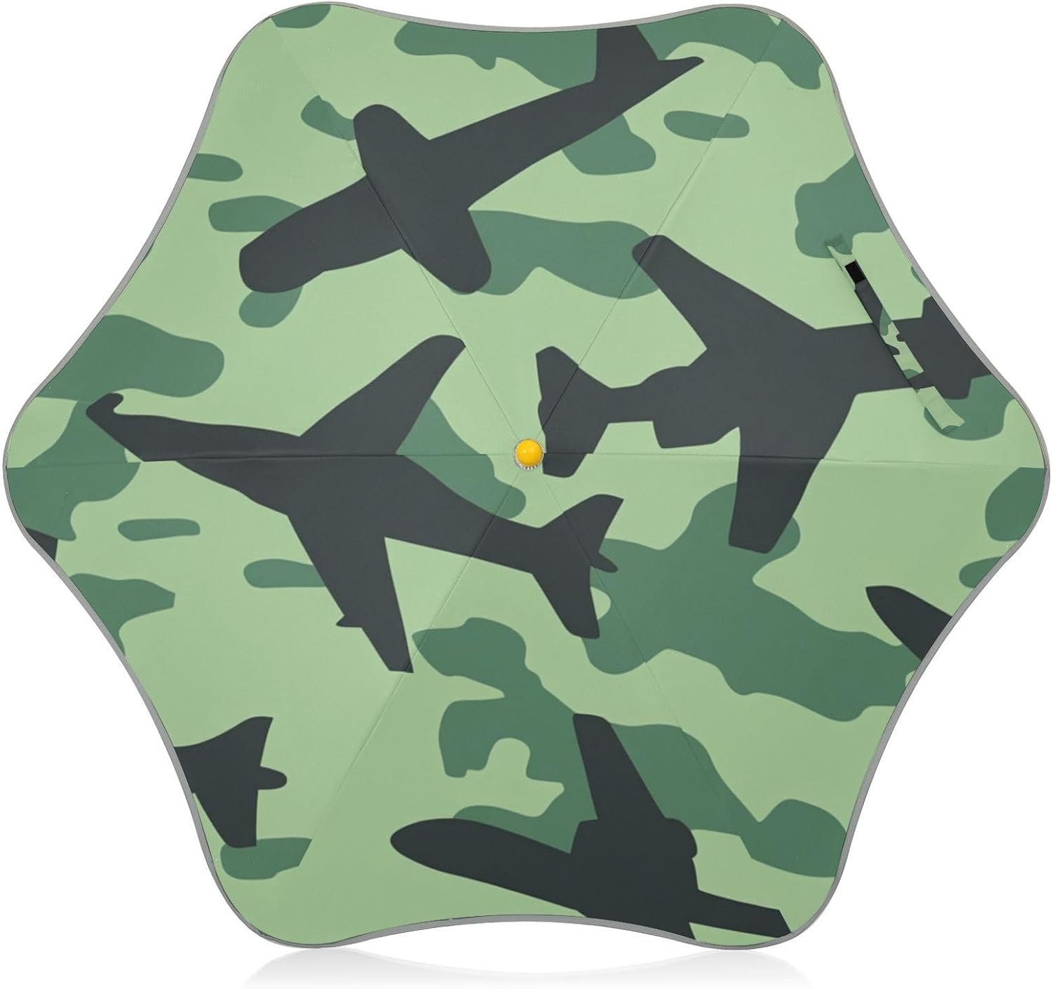 Green Planes Camouflage Kids Outdoor Umbrella Wind and Rain Protection Umbrella with Reflective Strip for school for rain windproof