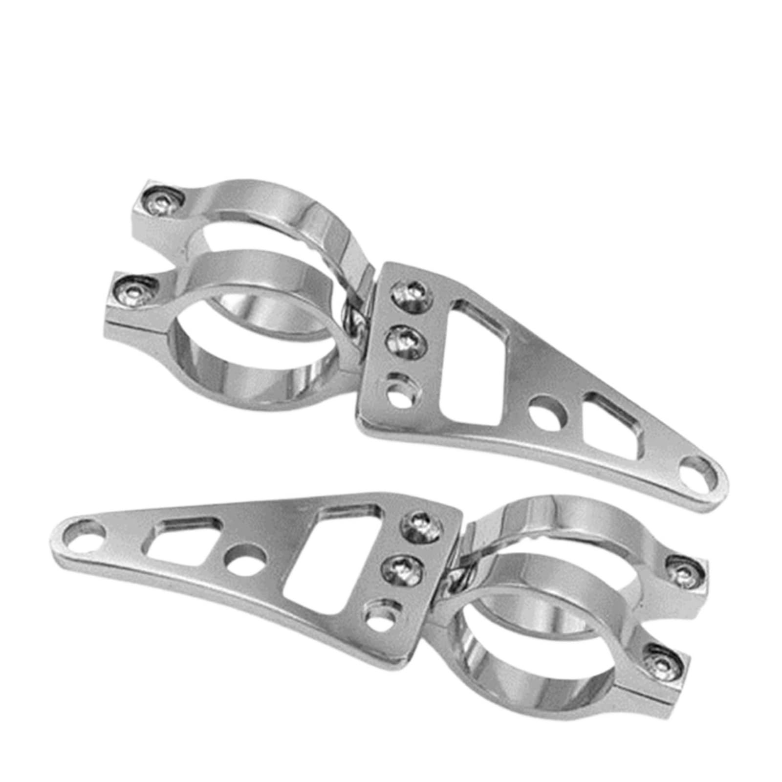 Light Tube Clamp 2Pcs Universal Motorcycle Headlight Mount Bracket Fork Ear Chopper Headlamp 39-41mm fit for Harley Bobber Racer(Silver)