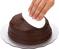 Vista 6 de Restaurantware Pastry Tek - Rascador de pasteles de 4.8 x 3.8 pulgadas, 1 3 patrones para tartas, bordes plisados, agujero para colgar, glaseado