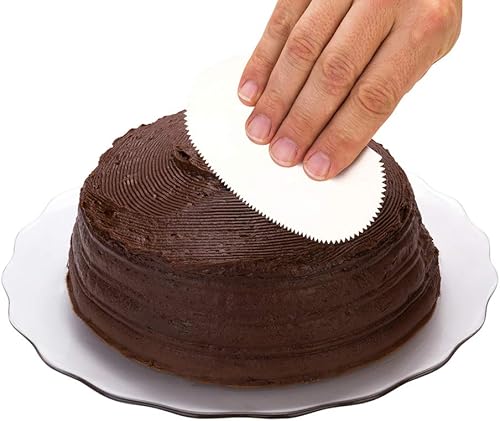 Restaurantware Pastry Tek - Rascador de pasteles de 4.8 x 2.5 pulgadas, 1 2 patrones para tartas más suave, bordes finos de dientes, bordes rectos,