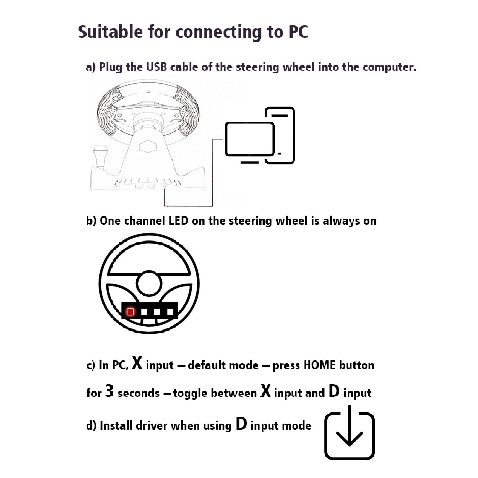 Luocute 180 ° Rotacja Wibracje Sprzężenie Zwrotne PC PC Game Game Kierowca, 4 Wiosły Modyczne Koło Wyścigowe z Liniowymi Pedałami, Koło Jazdy dla Przełącznika dla 360 dla - Plug and