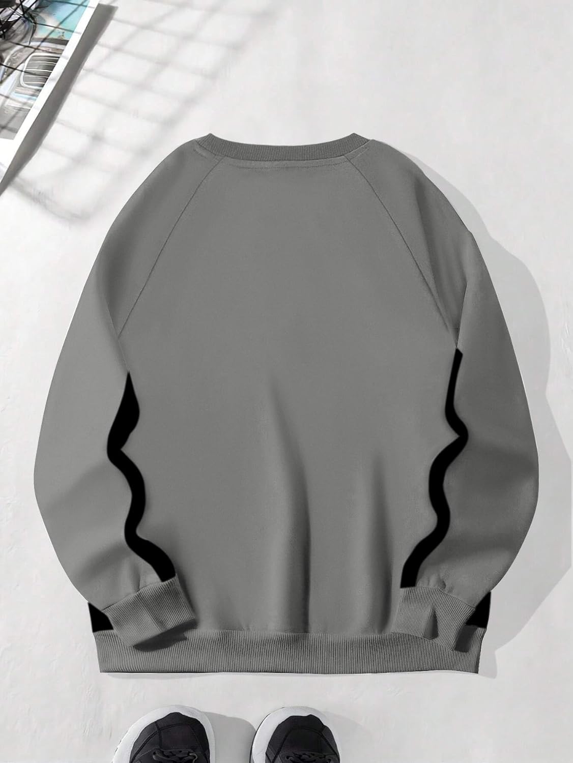 SHENHE Men's Crewneck Sweatshirt Vintage Graphic Raglan Sleeve Fall Top Pullover Sweatshirt - Image 3