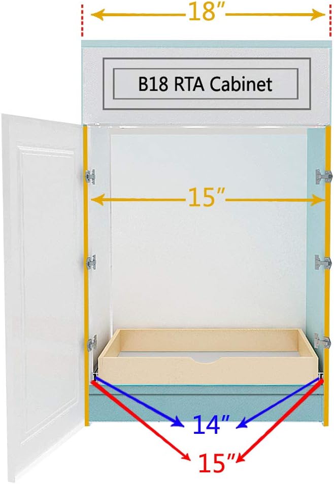 COUVER DIY Non-Assembled Birch Wood, Pull-Out Cabinet Organizers, Under Sink Organizers for Bathroom & Kitchen, Cabinet Slide-Out Organizers and Storage, Soft Closed Rail, 15 inch