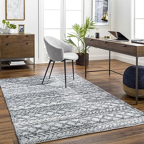 Mark&Day Area Rugs, 2x8 Genagra Global Ivory/Slate Gray Runner Area