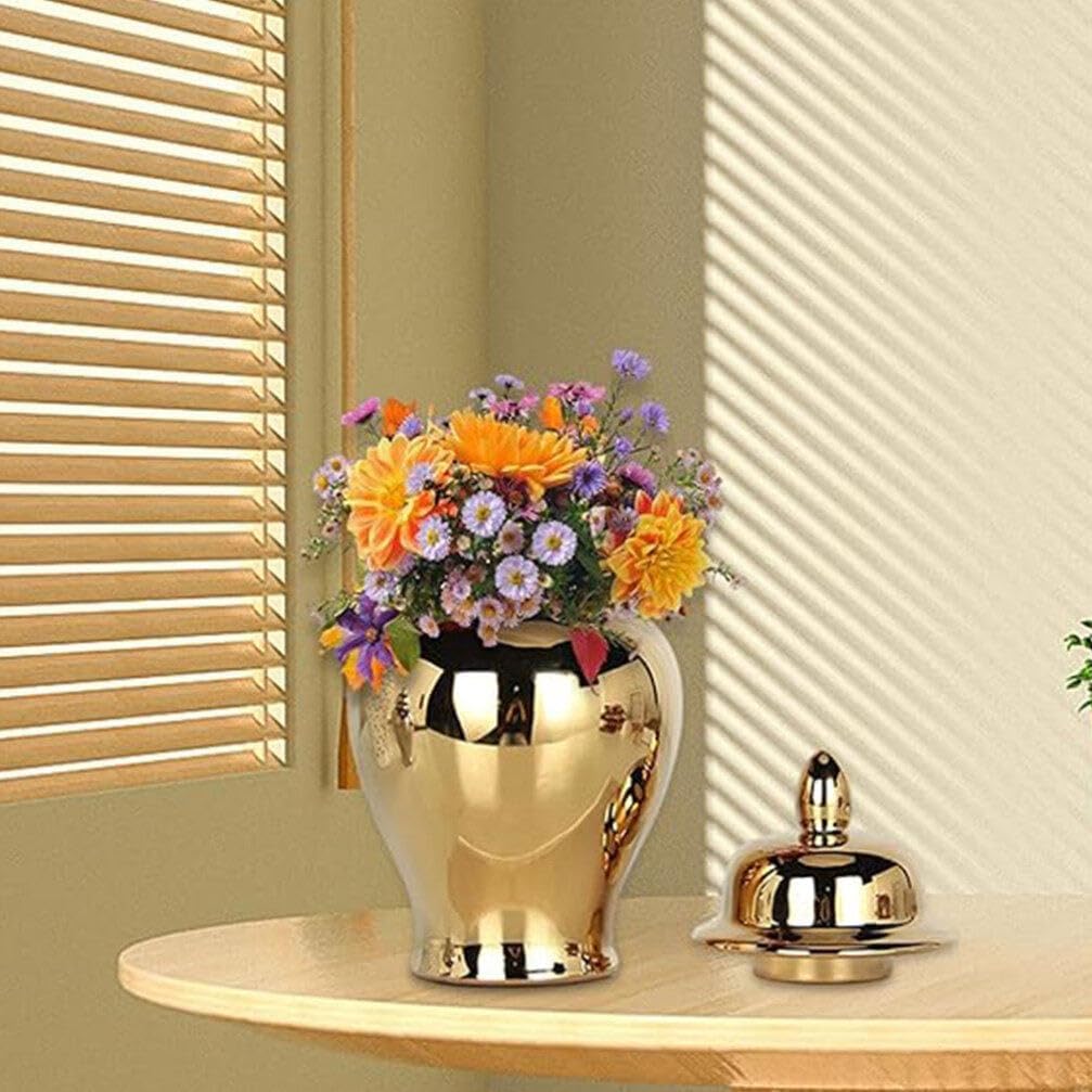 Cabilock Ceramic Vase for Table Decor Classic Style Decorative Dried Flower Vase for Home Office and Restaurant Centerpieces for DIY Arrangements