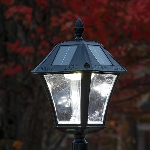 Miniatura 8 de Gama Sonic GS-105FPW-BW Baytown II, luz solar al aire libre y casa de diseño 588004 3.5 pulgadas soporte de accesorio para base de muelle, negro