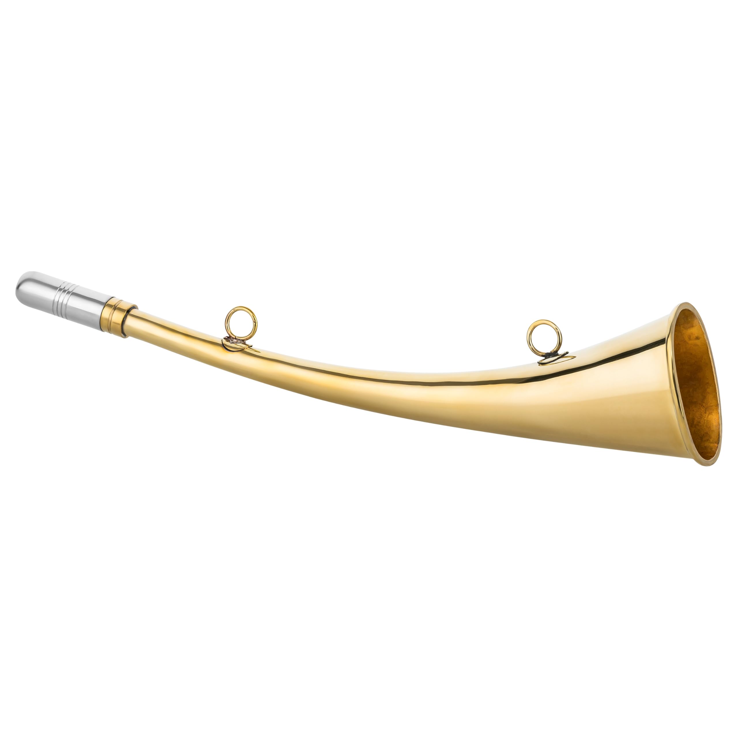 Klaxon de chasse Corne de brume 12 cm 16 cm 22 cm 25 cm 31 cm Bateau de chasse en laiton poli Doré (31 cm)