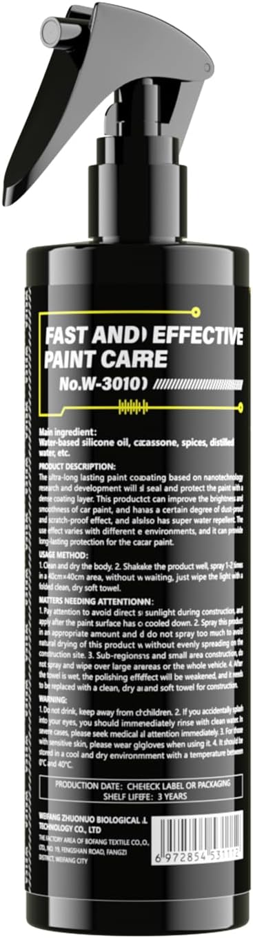 Ceramic Spray Coating for Cars, RV, Motorcycle, Boat - Hydrophobic Sealant & Wax - Quick Detailer for Extreme Gloss on Paint, Wheels, Trim - Safe on Chrome, Plastic, Vinyl - 9.1 fl oz - Image 8
