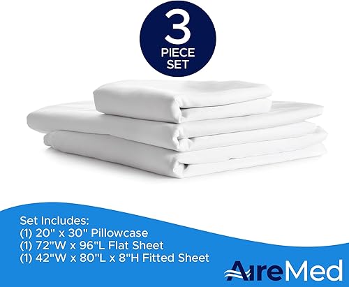 Miniatura 2 de AireMed Bariatric - Juego de sábanas de hospital de 42 x 80 pulgadas, suave, duradera e higiénica para el hogar e instalaciones, sábana encimera,