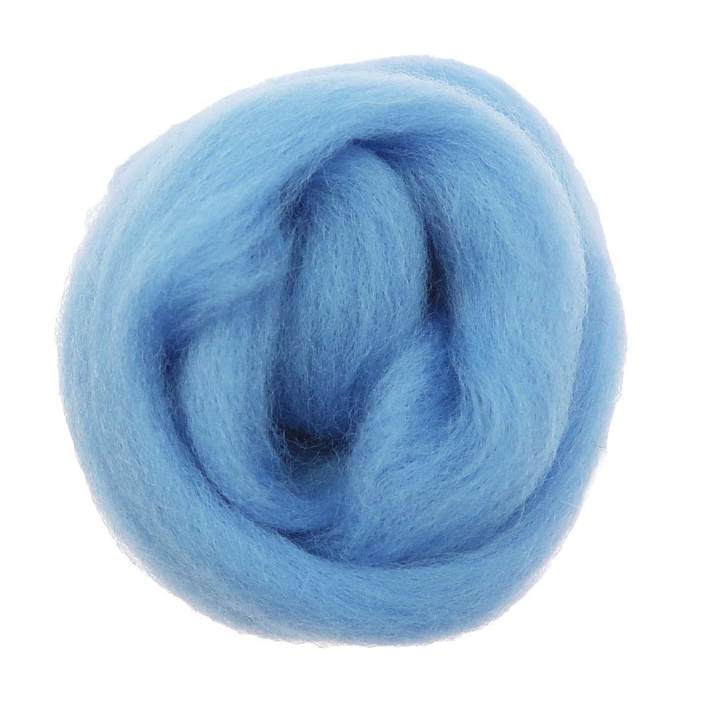 10g Wool Roving Fiber Hand Spinning Crafts for Doll Handmade Light Blue-picture-24
