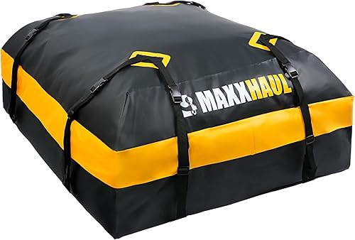 MaxxHaul Bolsa impermeable para techo de coche (15 pies cúbicos) – Portaequipajes universal para todos los coches/SUV, incluye alfombrilla