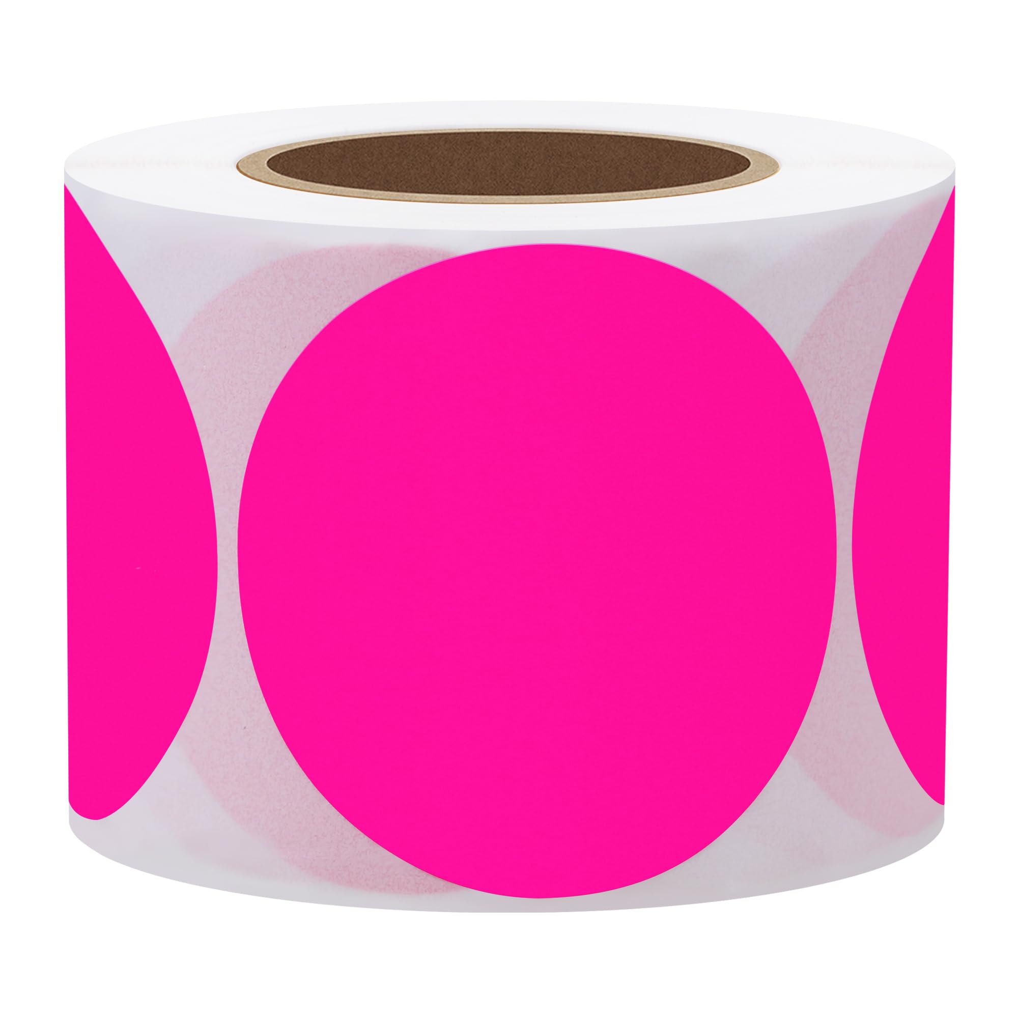 Hylabelest Fluorescent Pink Round Stickers 2 Inch Color Coding Dots Labels Total 300 Per Roll (Fluorescent Pink, 2") - Image 3