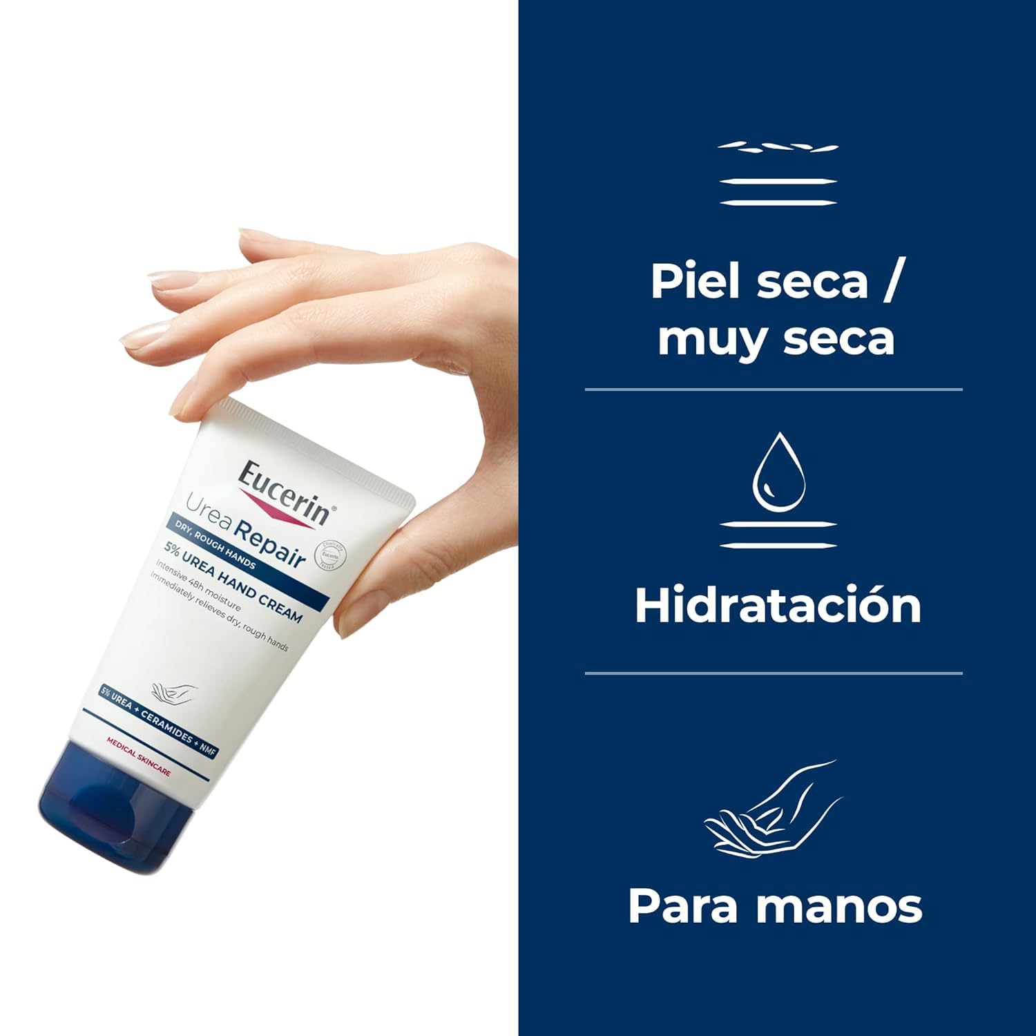 Eucerin UreaRepair Crema de Manos Urea 5% 75 ml Crema Hidratante Reparadora 48 Horas