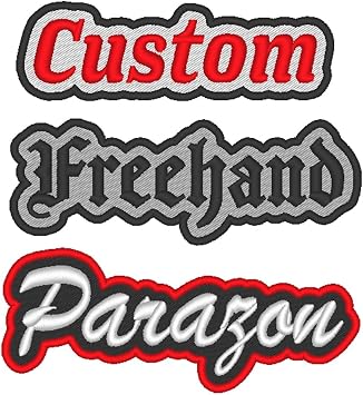 Custom Embroidered Freehand Rocker Name Tag Sew on Patch Motorcycle Biker 3" FH