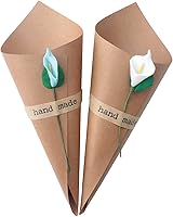 Vista 6 de Ramo de conos de confeti de papel kraft, 24 unidades, pequeños accesorios de flores secas de papel retro para bricolaje, embalaje de flores, boda