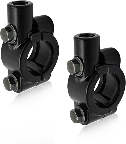 Vista 12 de 2 soportes de montaje en espejo para manillar de motocicleta, abrazadera de montaje de rosca de espejo de aluminio de 7/8 pulgadas, adaptador