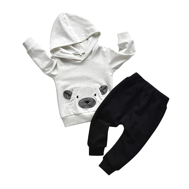 Toddler Infant Baby Boy Clothes Animal Style Long Sleeve Hoodie Tops Sweatsuit Pants Outfit Set