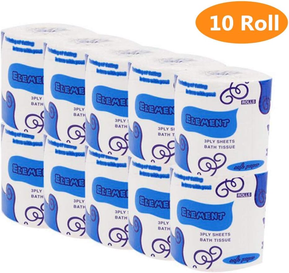 Ultra GentleCare Toilet Paper, 4-Ply Standard Rolls Toilet Paper Soft Skin-Friendly No Fragrance Bath Tissue Paper for Commercial Household-10 Rolls (3-PLY 10 Rolls)