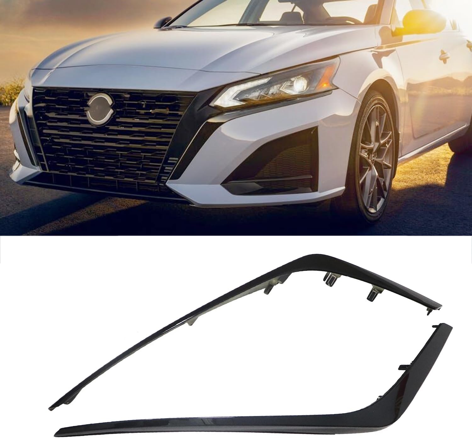 620759HF0A, 620749HF0A, NI1038189, NI1039189 Front Grille Molding Trims Set Gloss Black Fit For N1ssan Altima 2023-2024 2025