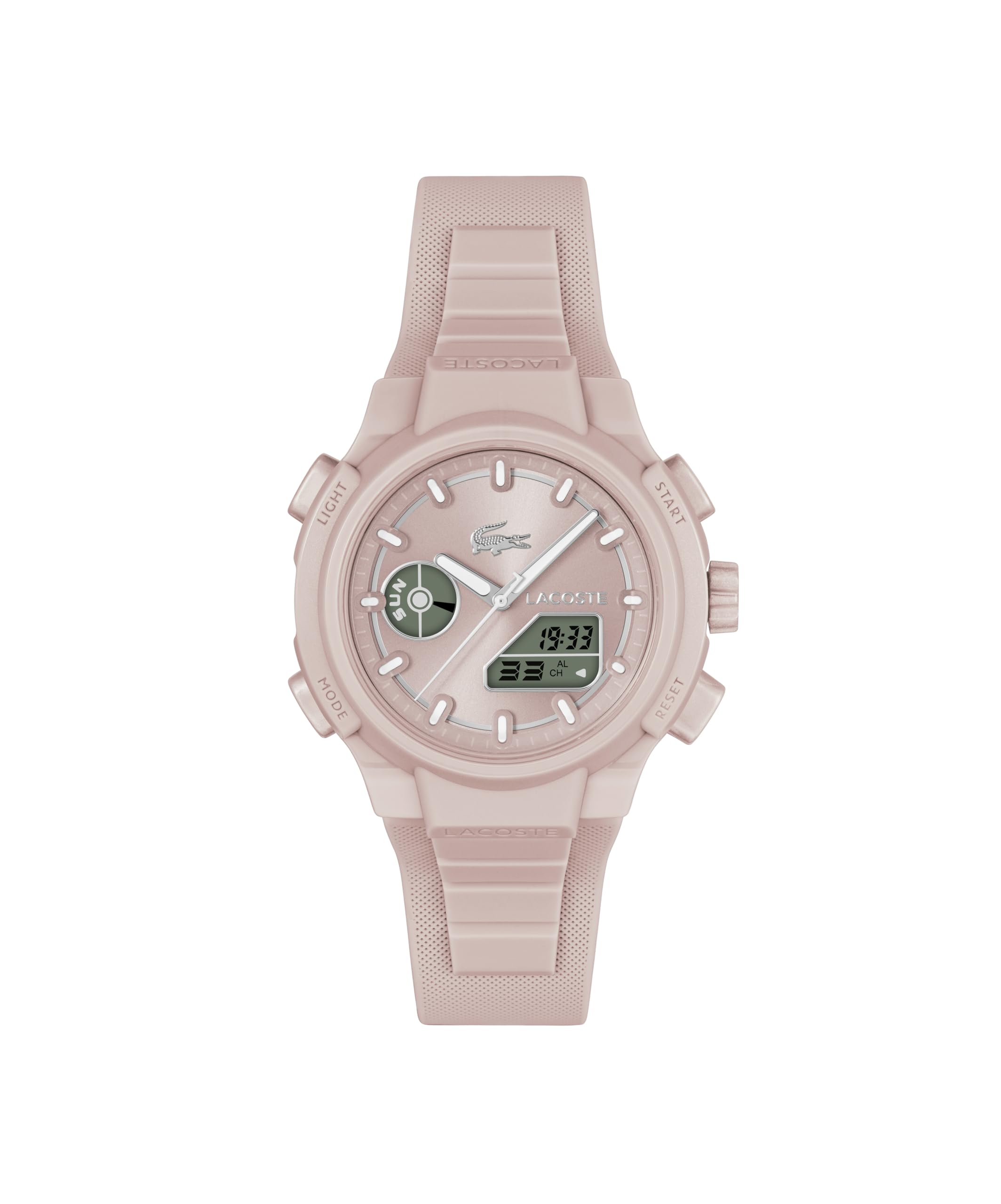 Lacoste Orologio Quarzo Multifunzione Analogico-Digitale da Donna Collezione LC33 con Cinturino in Silicone Rosato, 2001429, Women, Pink