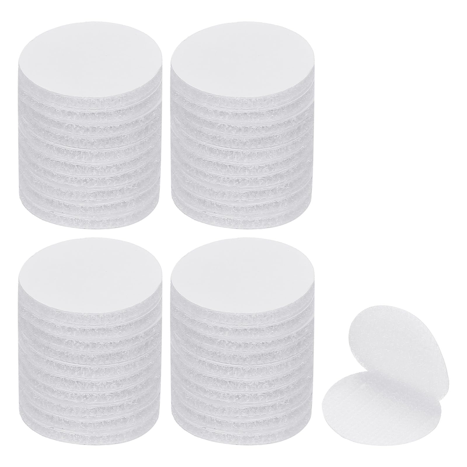 PATIKIL 1.2 Inch Round Adhesive Hook and Loop Dots, 40 Pairs Circle Double Sided Sticky-Back for Home Office Crafting Car Phone Mount, White