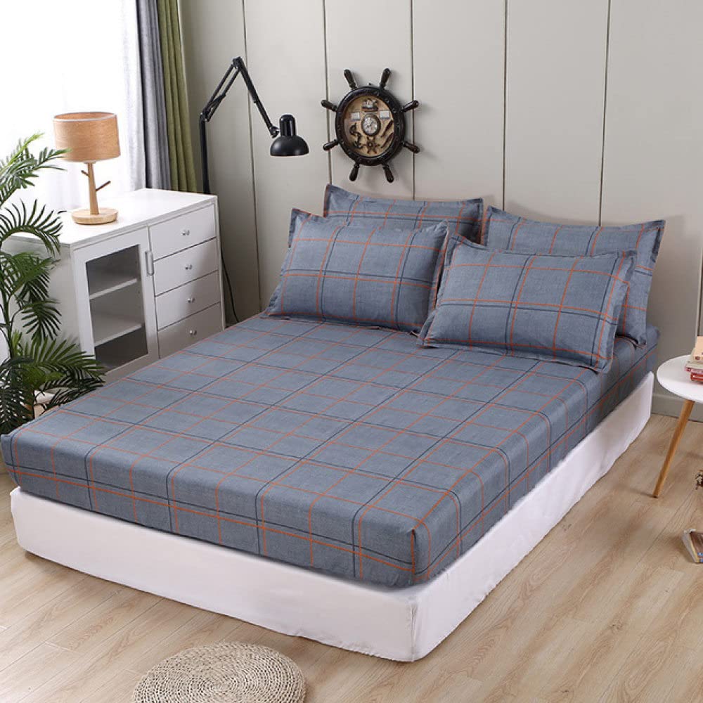 Housse de matelas matelassée solide et drap élastique tout autour avec 2 taies