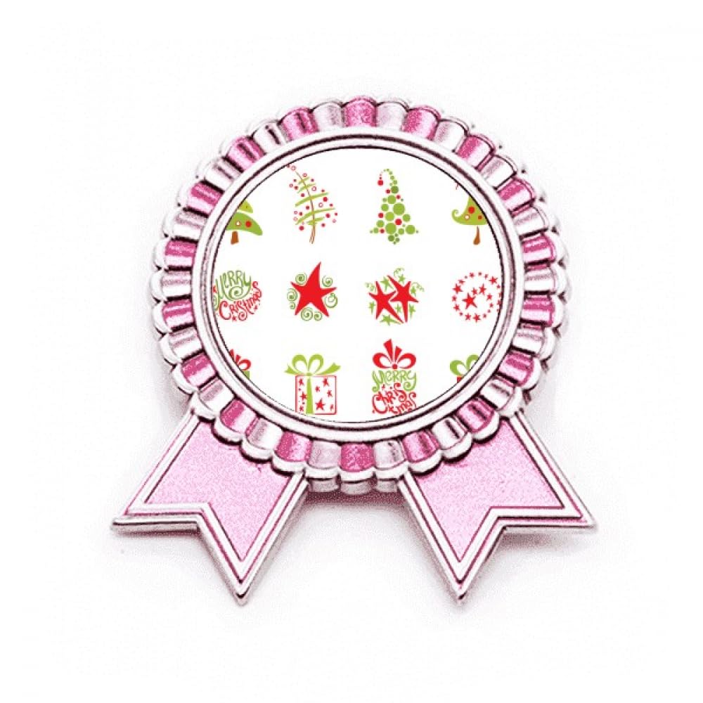 Broche rouge arbre de Noël comme médaille de récompense festive