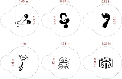 Miniatura 5 de Designer Stencils Plantillas para dulces y galletas, pequeñas, beigesemitransparentes