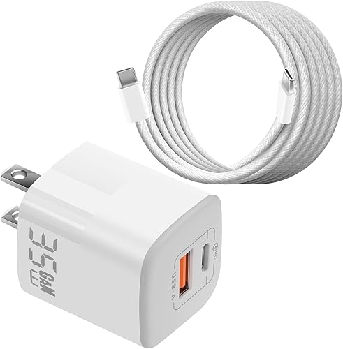 Cargador USB-C de doble puerto de 35 W con cable de carga de 6.6 pies para DJI Mini 4 Pro, Mini 322 SE, Mavic Mini Drone, Aavta, Action 34, RCRC 2