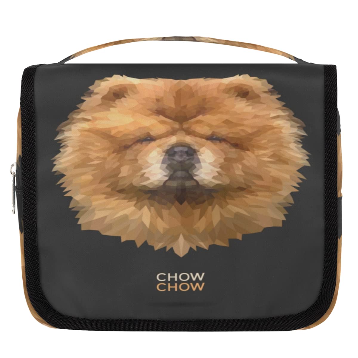 Chow Geometryczne psy Podróżna kosmetyczka Psy Mycie Torba Unisex Wiszące przybory toaletowe Kosmetyczka Organizer do makijażu, wielobarwny, Jeden rozmiar